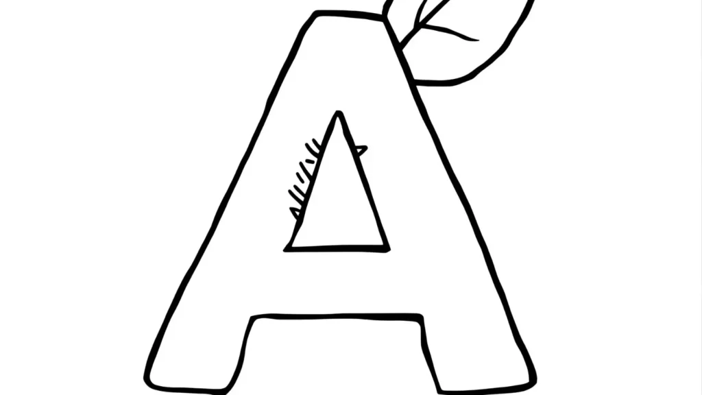 A is for Apple Alphabet Coloring Pages