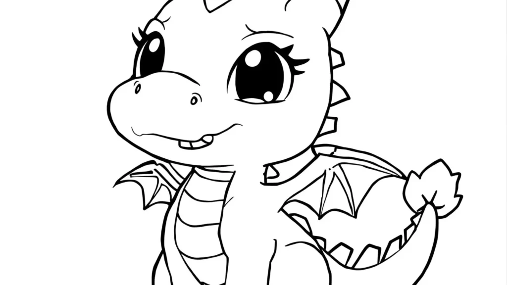 Anime-Style Dragon Coloring Page