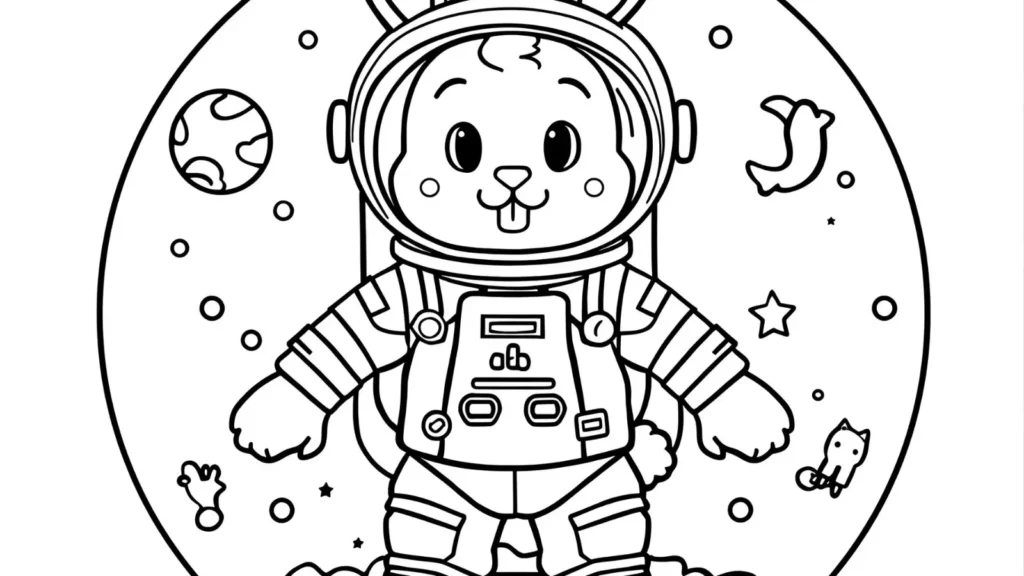 Astronaut Bunny Coloring Pages
