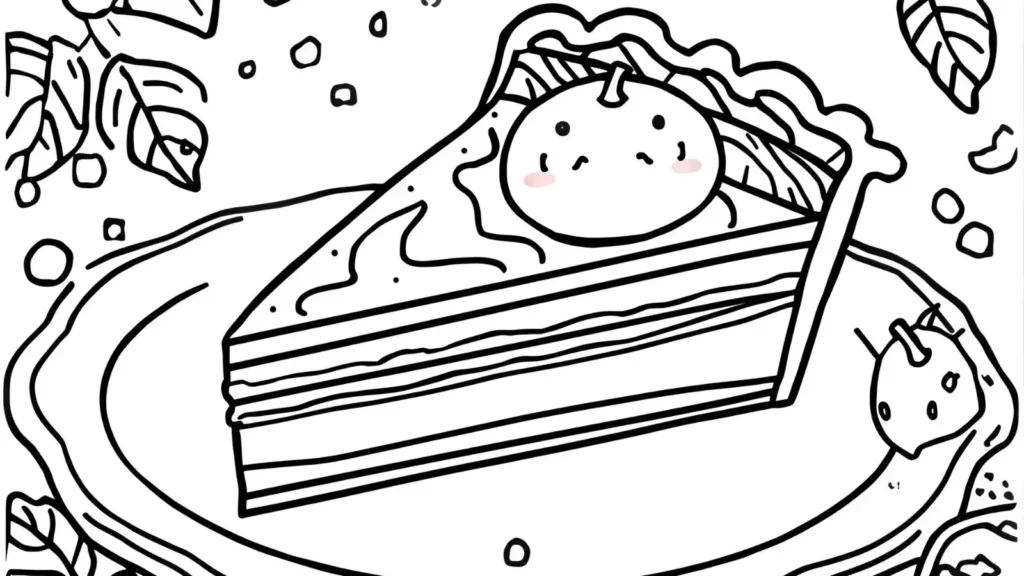 Autumn Pie & Dessert Coloring Pages