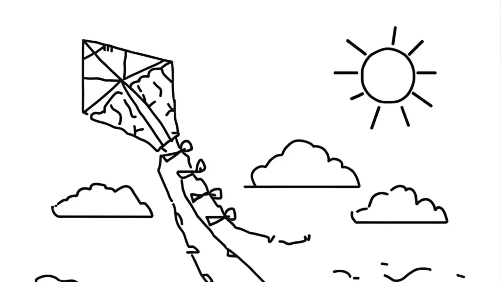 Beach Kite Coloring Pages