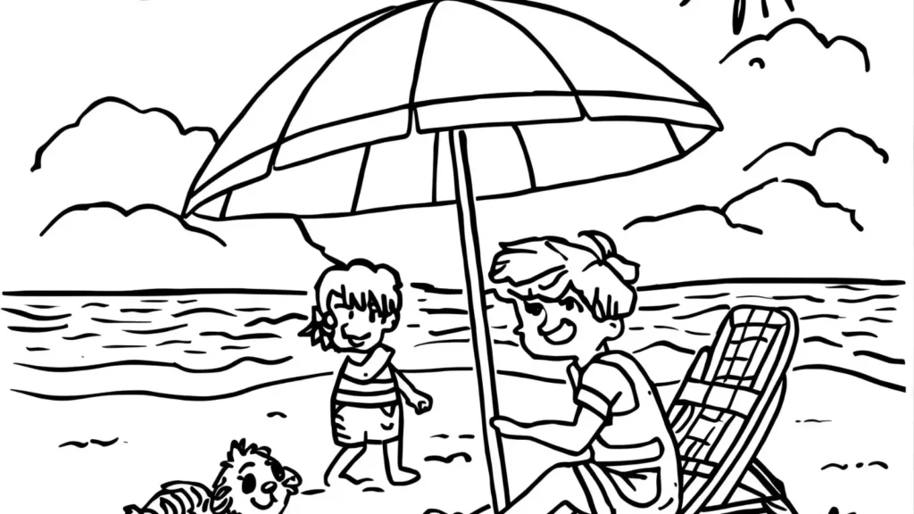 Beach Umbrella Coloring Pages