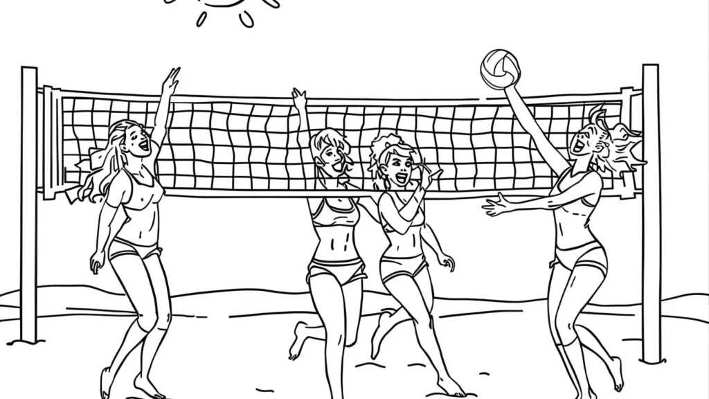 Beach Volleyball Coloring Pages