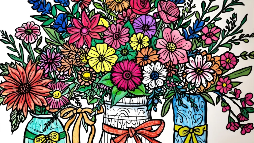Bouquet Coloring Pages