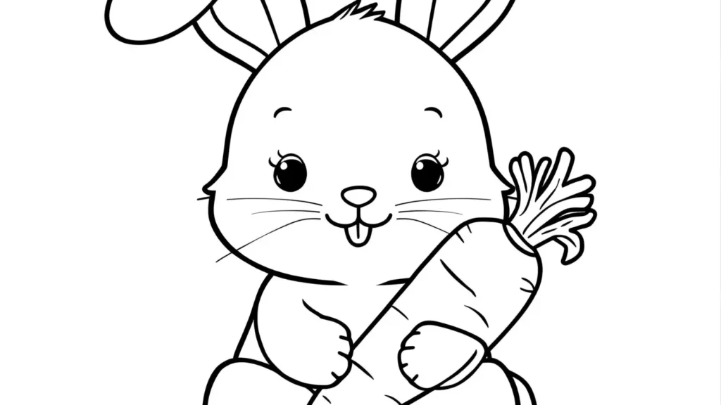  Bunny With Carrot Coloring Pages