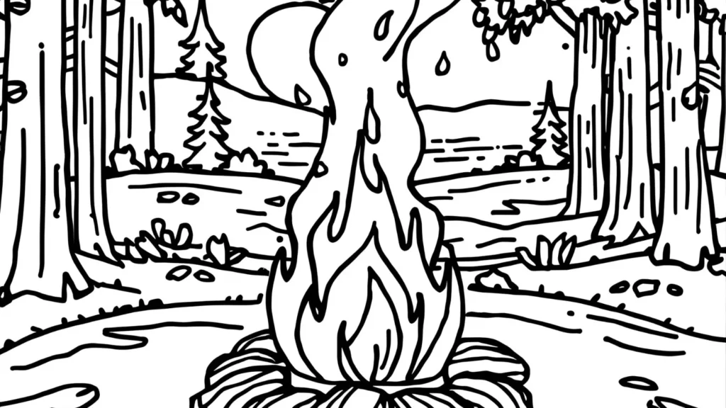  Campfire Autumn Coloring Pages