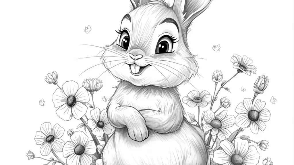 Cartoon Bunny Coloring Pages