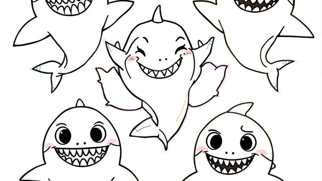 _Cartoon Shark Coloring Pages