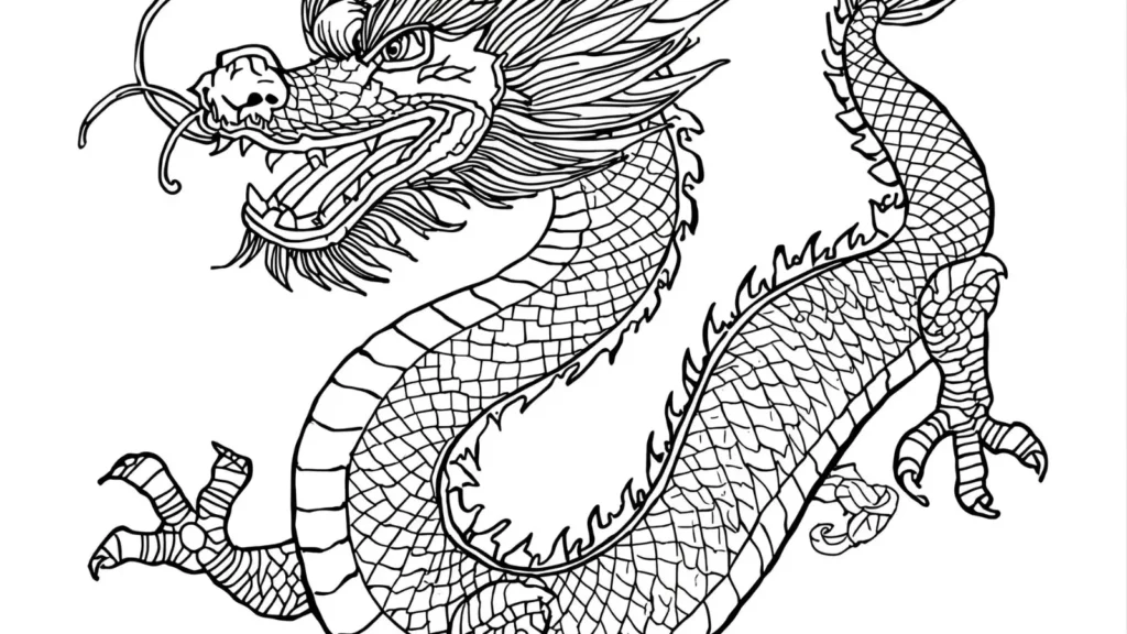 Chinese Dragon Coloring Page