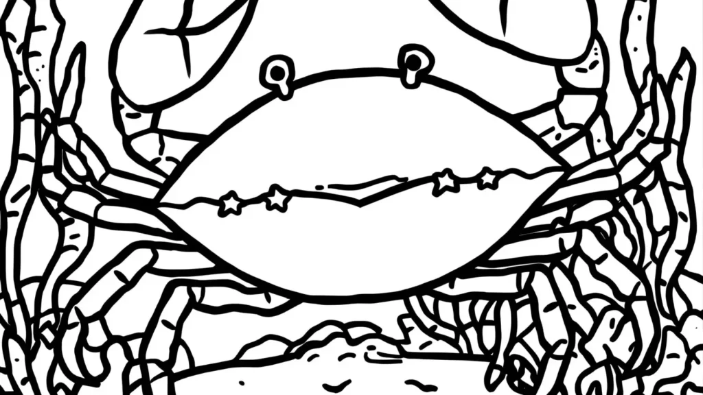 Crab Treasure Coloring Pages 