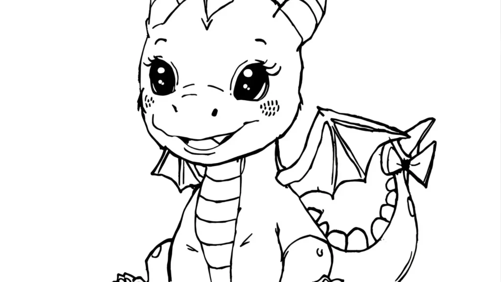 Cute Baby Dragon Coloring Page