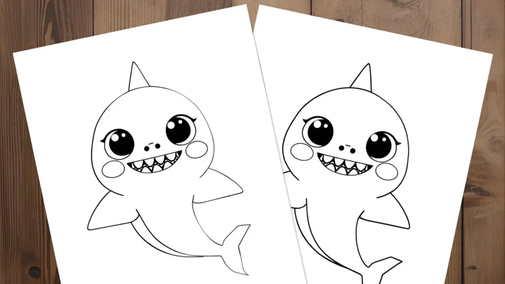 Cute Baby Shark Coloring Pages