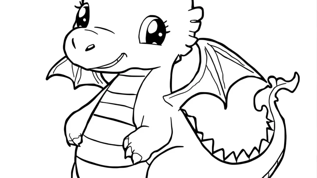 Cute Fat Dragon Coloring Page