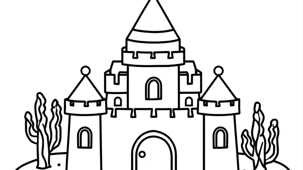 Cute Sandcastle Coloring Pages 🏰