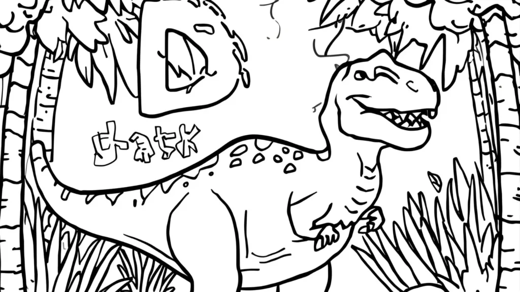 D is for Dinosaur Alphabet Coloring Pages 