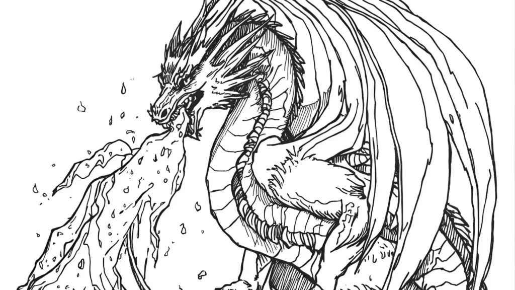 Dragon Breathing Ice Coloring Page