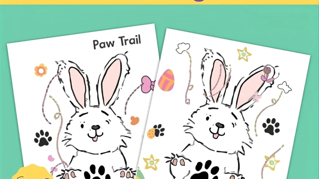 Easter Paw-Print Trail Pages