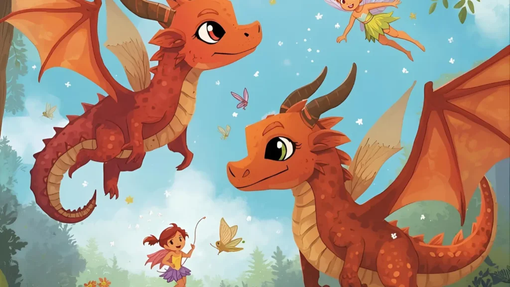 Fairy and Dragon Coloring Pages