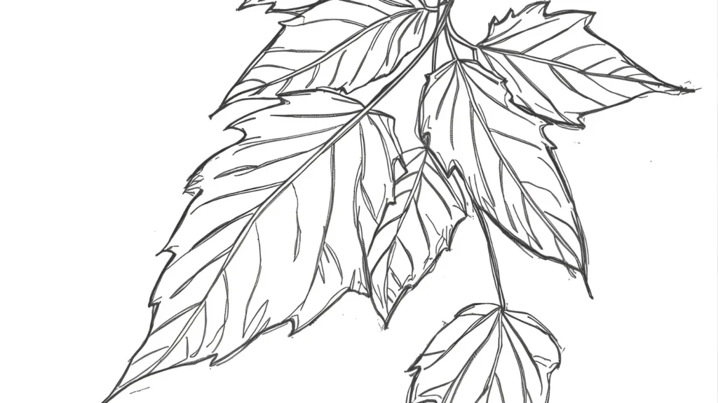 Falling Leaves Autumn Coloring Pages