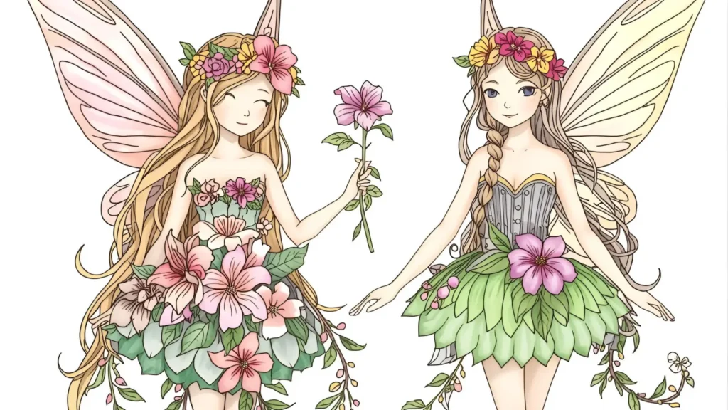 Flower Fairy Coloring Pages