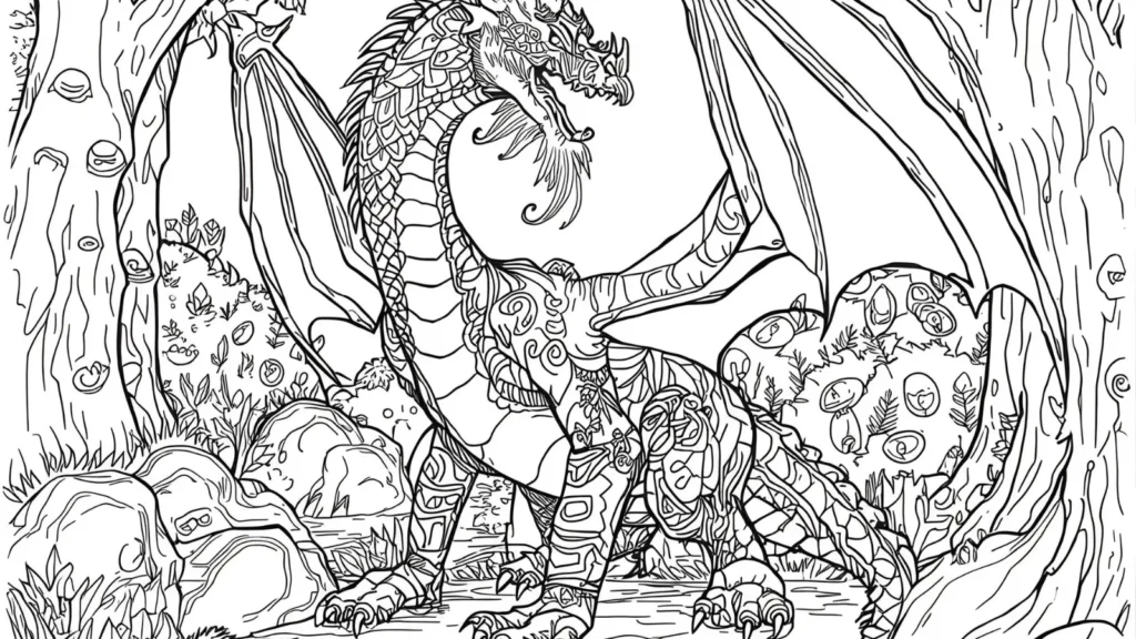 Forest Dragon Coloring Page