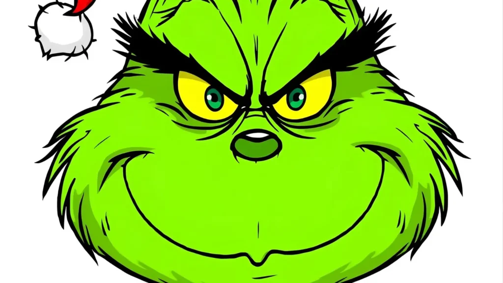 Funny Grinch Faces Coloring Page