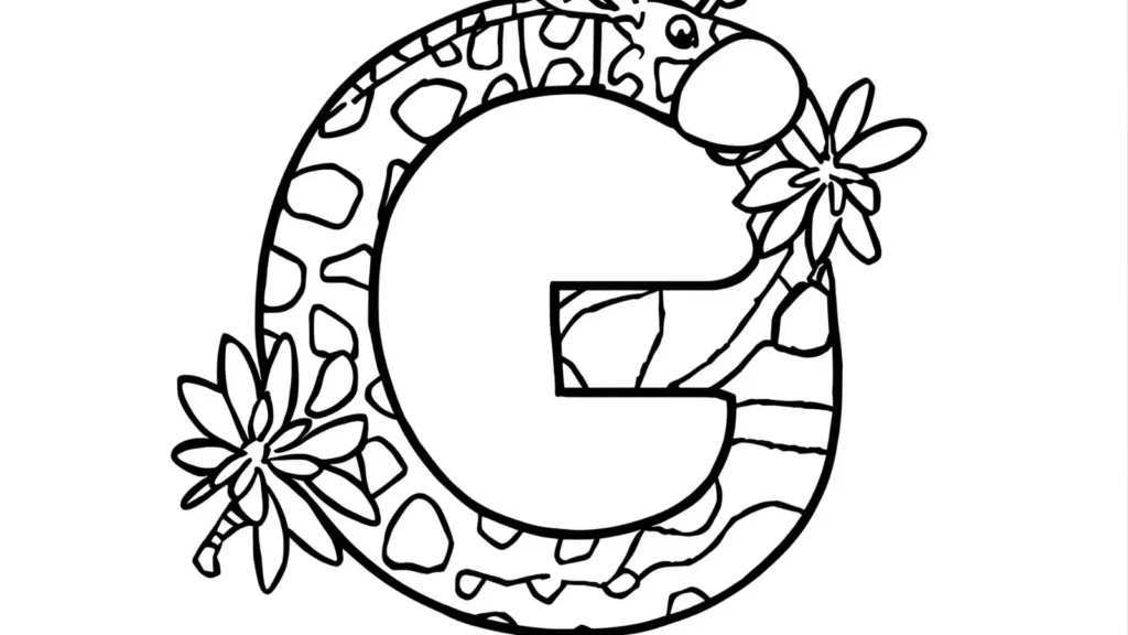 G is for Giraffe Alphabet Coloring Pages 🦒
