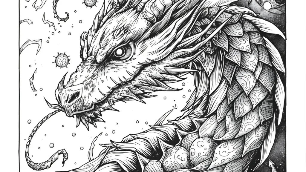 Galaxy Dragon Coloring Page