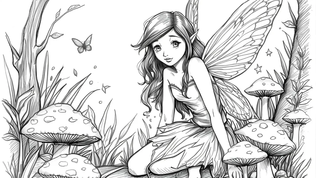 Garden Fairy Coloring Pages