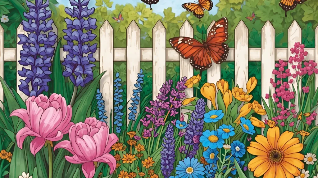 _Garden Flower Coloring Pages