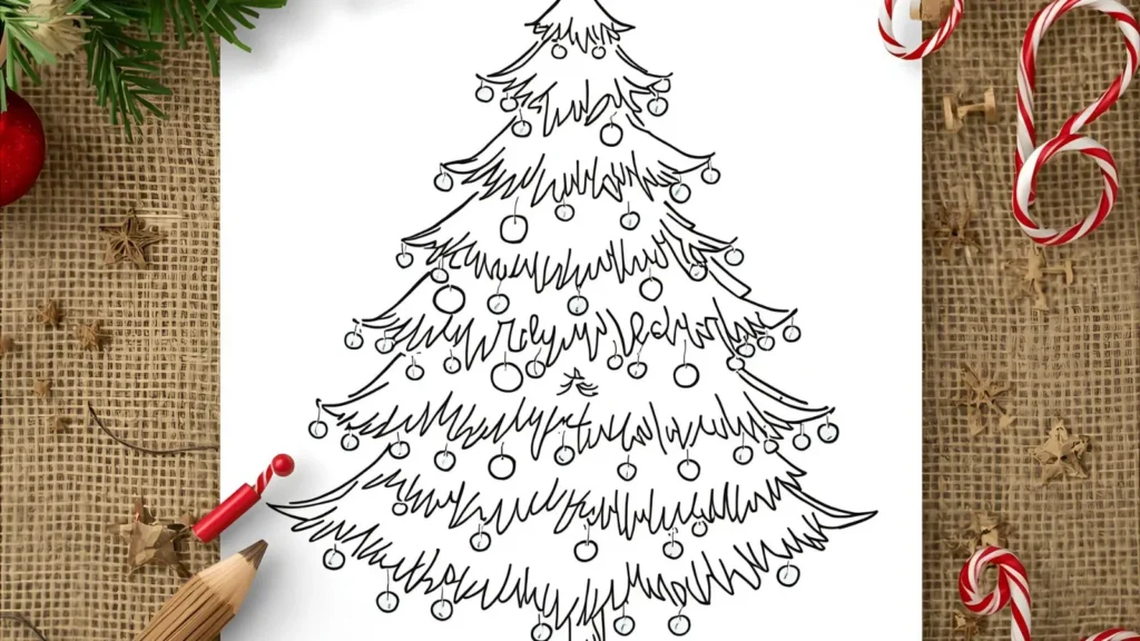 Grinch Christmas Tree Coloring Page