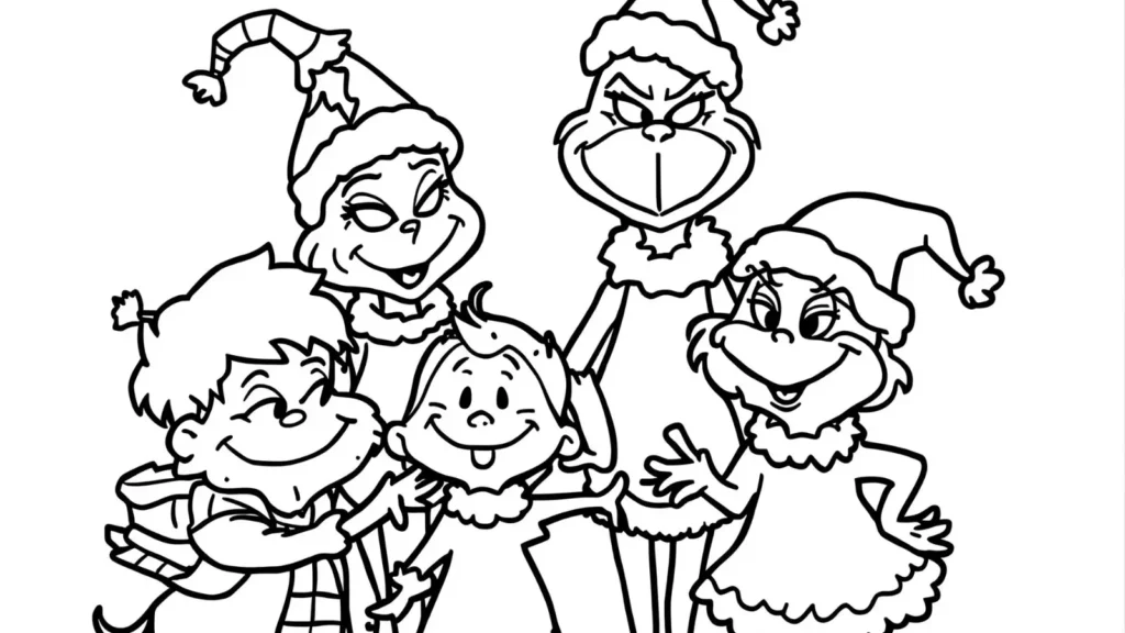  Grinch Family Coloring Page