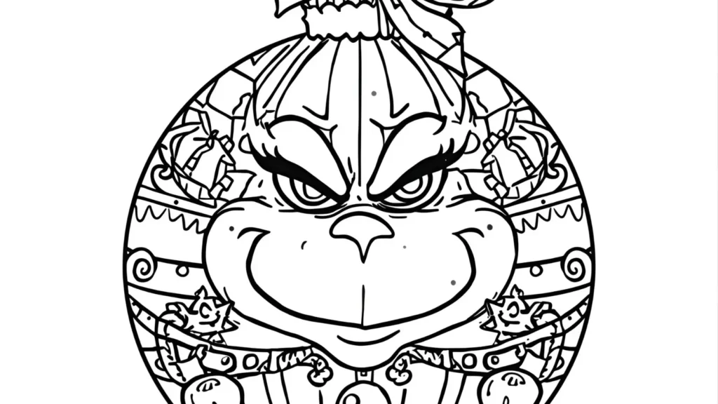 Grinch Ornament Coloring Page