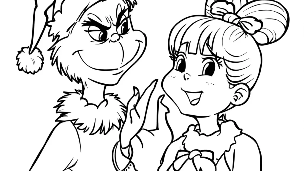 Grinch and Cindy Lou Coloring Page