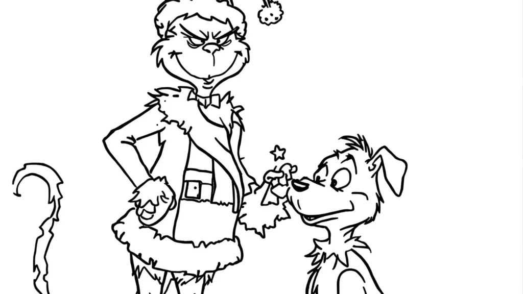  Grinch and His Dog Max Coloring Page