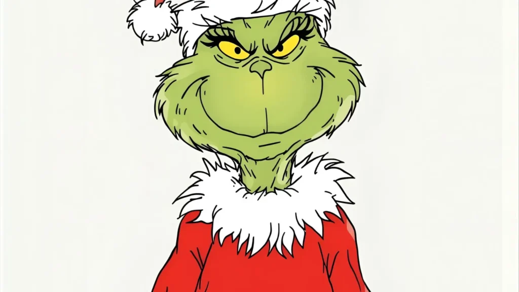 Grinch in Santa Suit Coloring Page