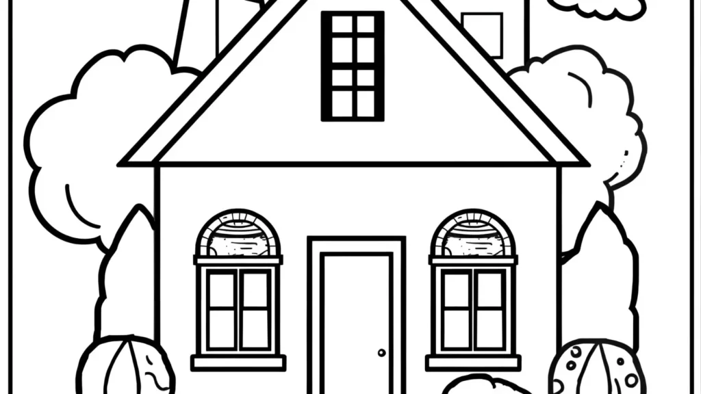 H is for House Alphabet Coloring Pages 