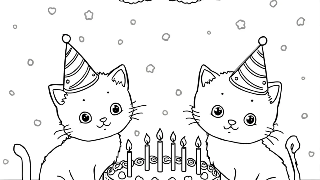 Hello Kitty Birthday Coloring Pages