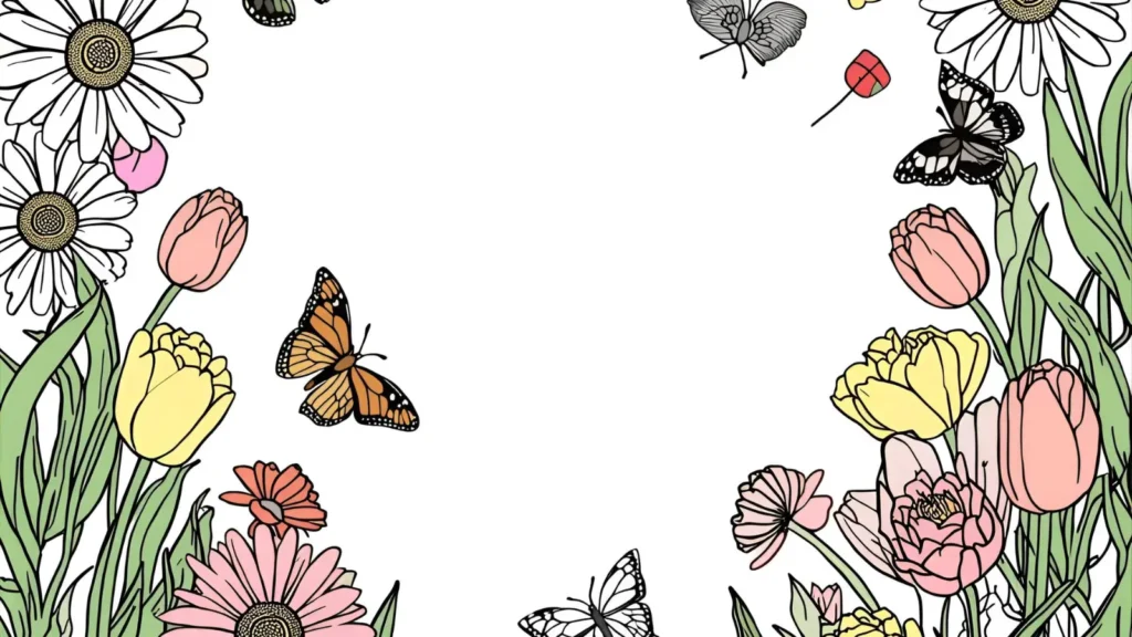 Hello Kitty Flower Garden Coloring Pages