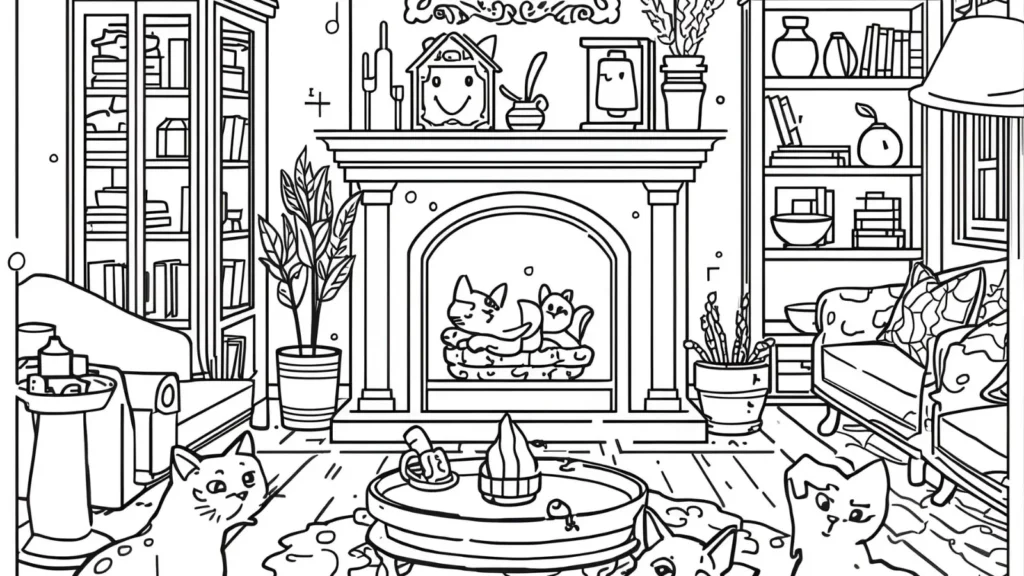  Hello Kitty Home Life Coloring Pages