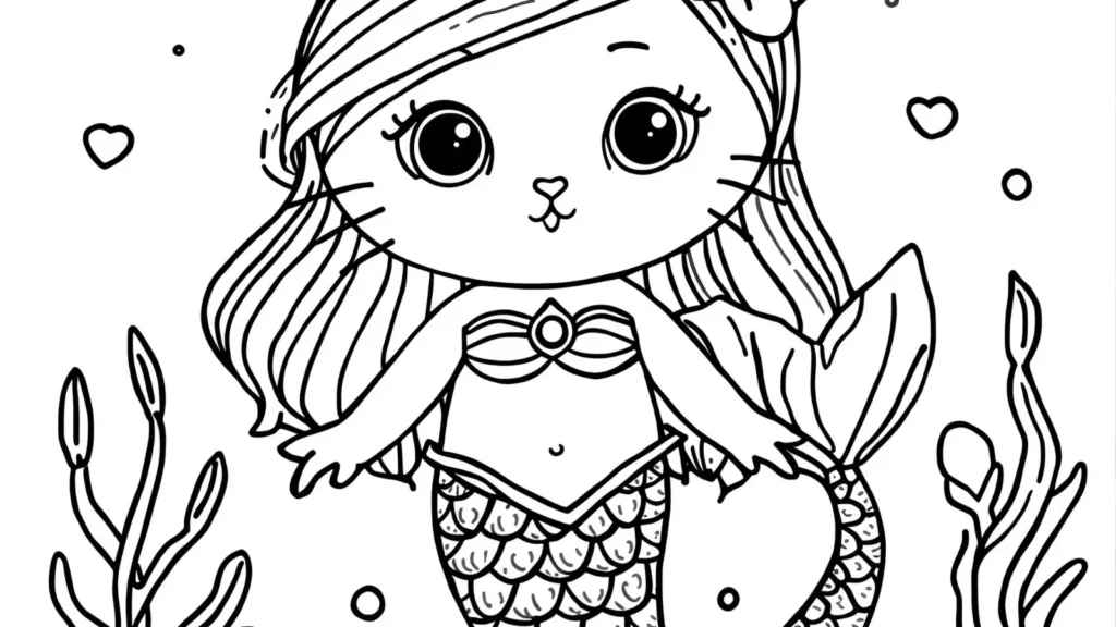 Hello Kitty Mermaid Coloring Pages