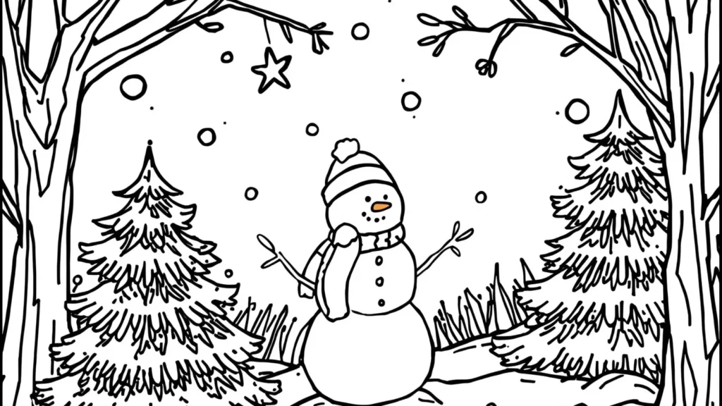 Hello Kitty Winter Coloring Pages