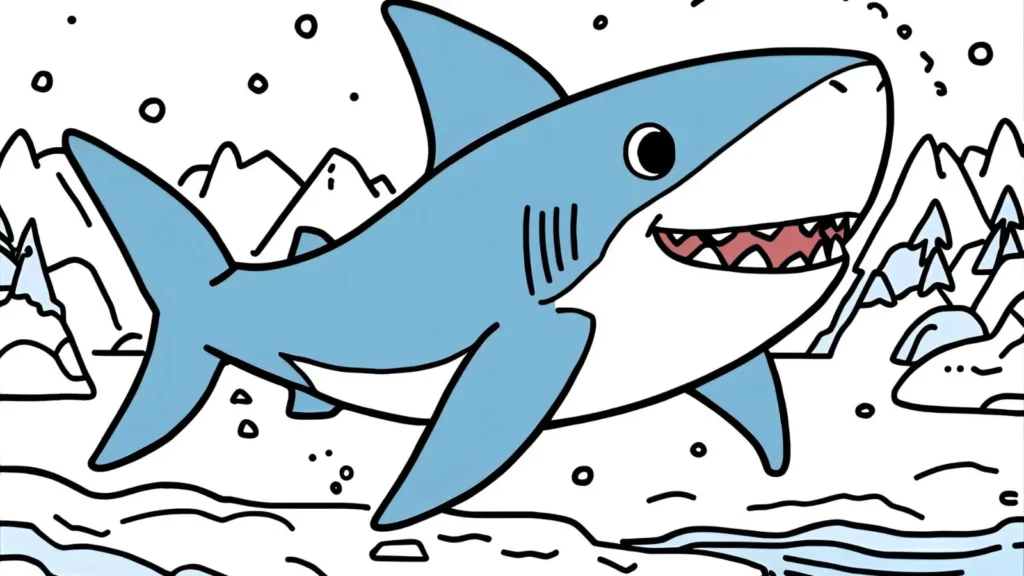 Ice Shark Polar Coloring Pages