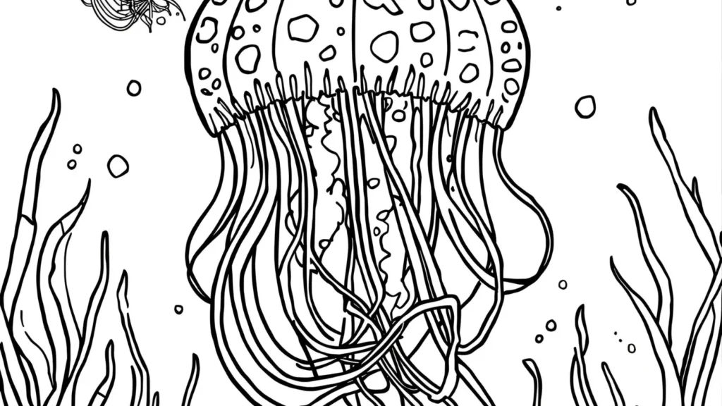 J is for Jellyfish Alphabet Coloring Pages 🪼