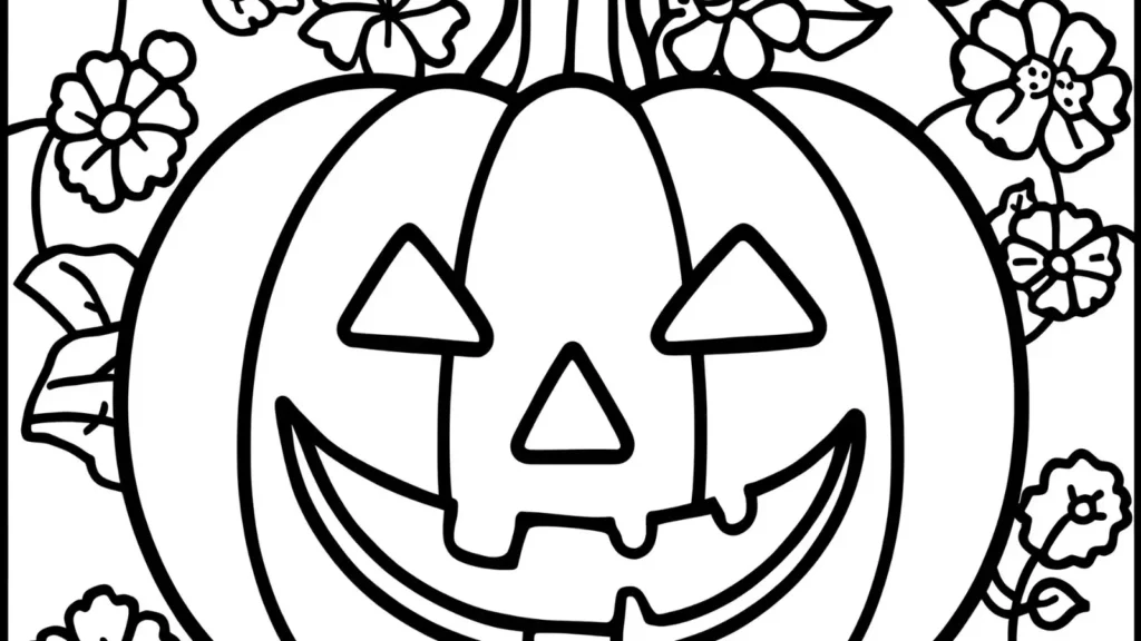 Jack-o-Lantern Autumn Coloring Pages
