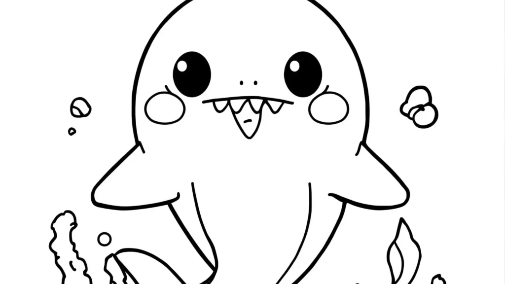 Kawaii Shark Coloring Pages