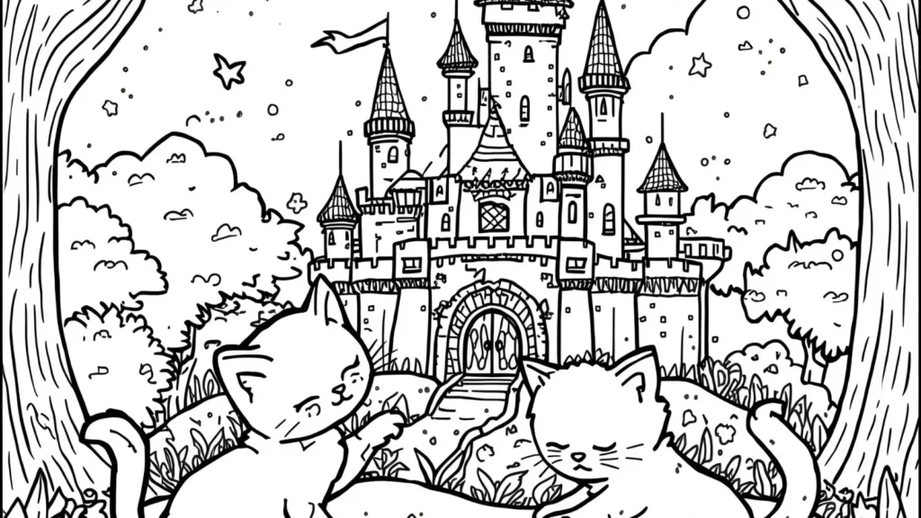 Kitty Dreamland Coloring Pages