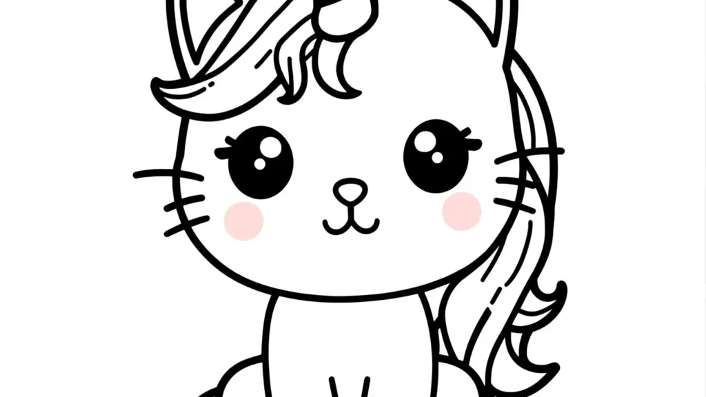  Kitty Unicorn Coloring Pages