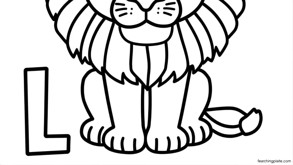 L is for Lion Alphabet Coloring Pages
