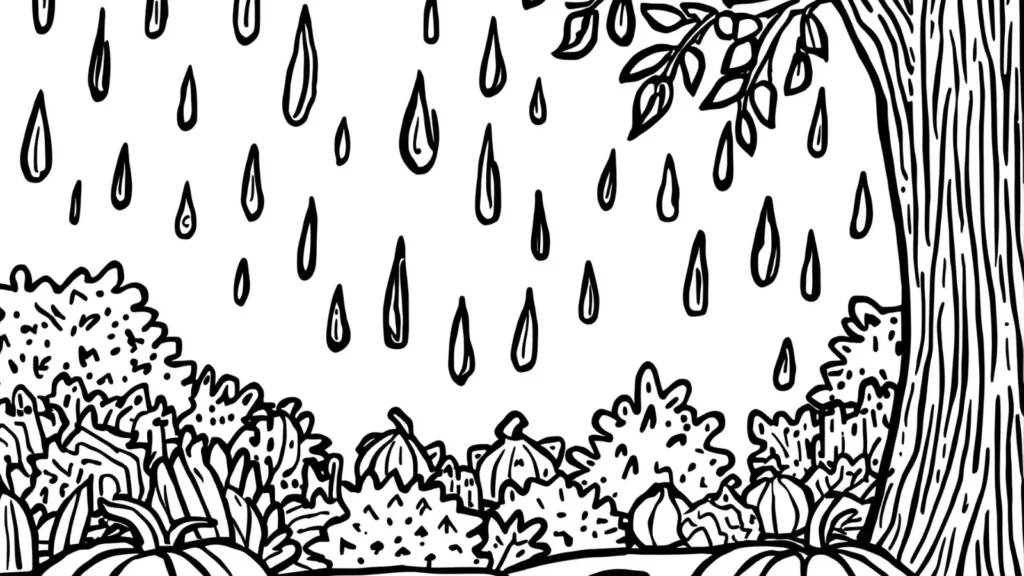 Rainy Day Autumn Coloring Pages